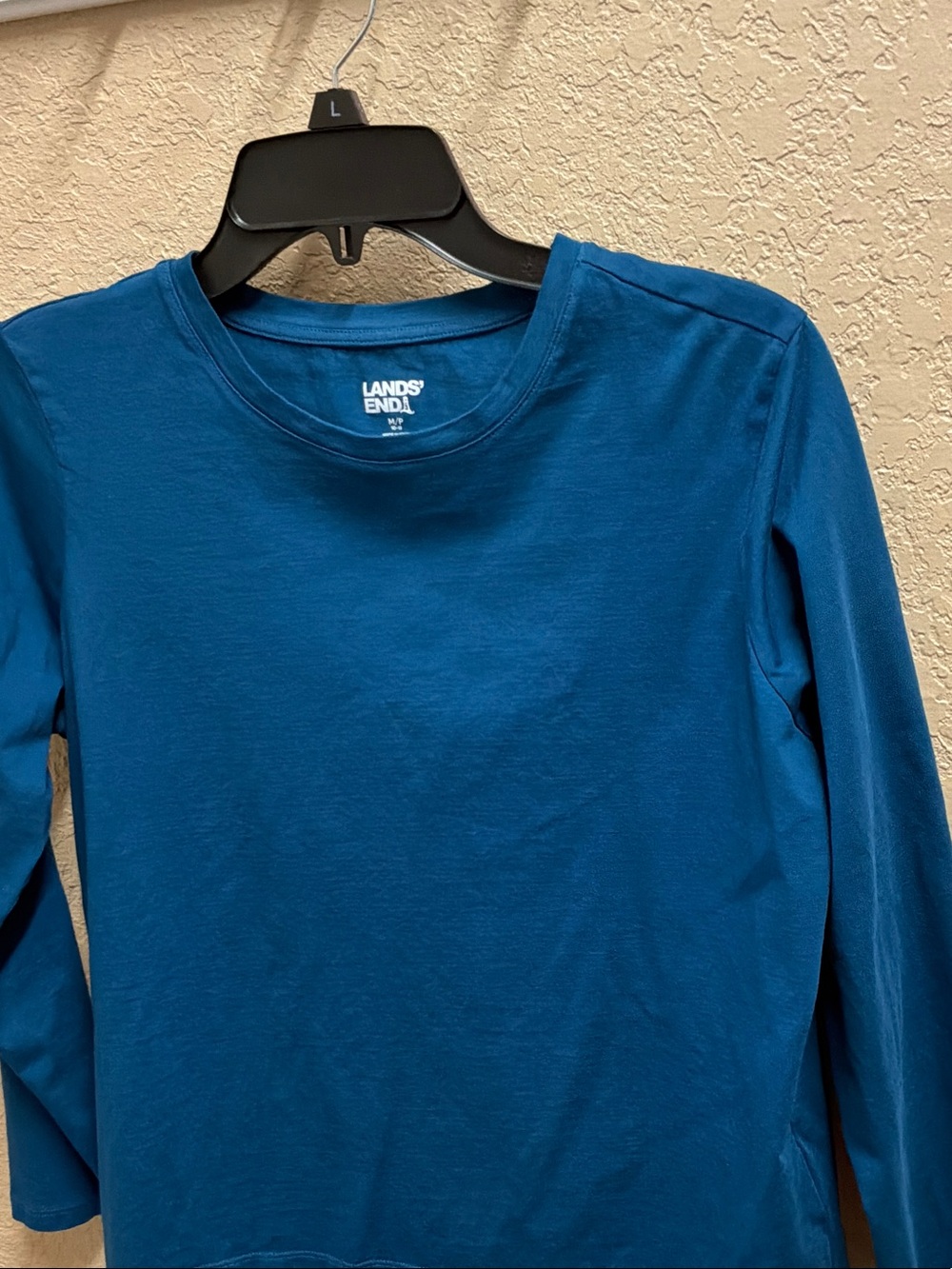 Lands' End Ladies Long Sleeve Crewneck Shirt - Teal